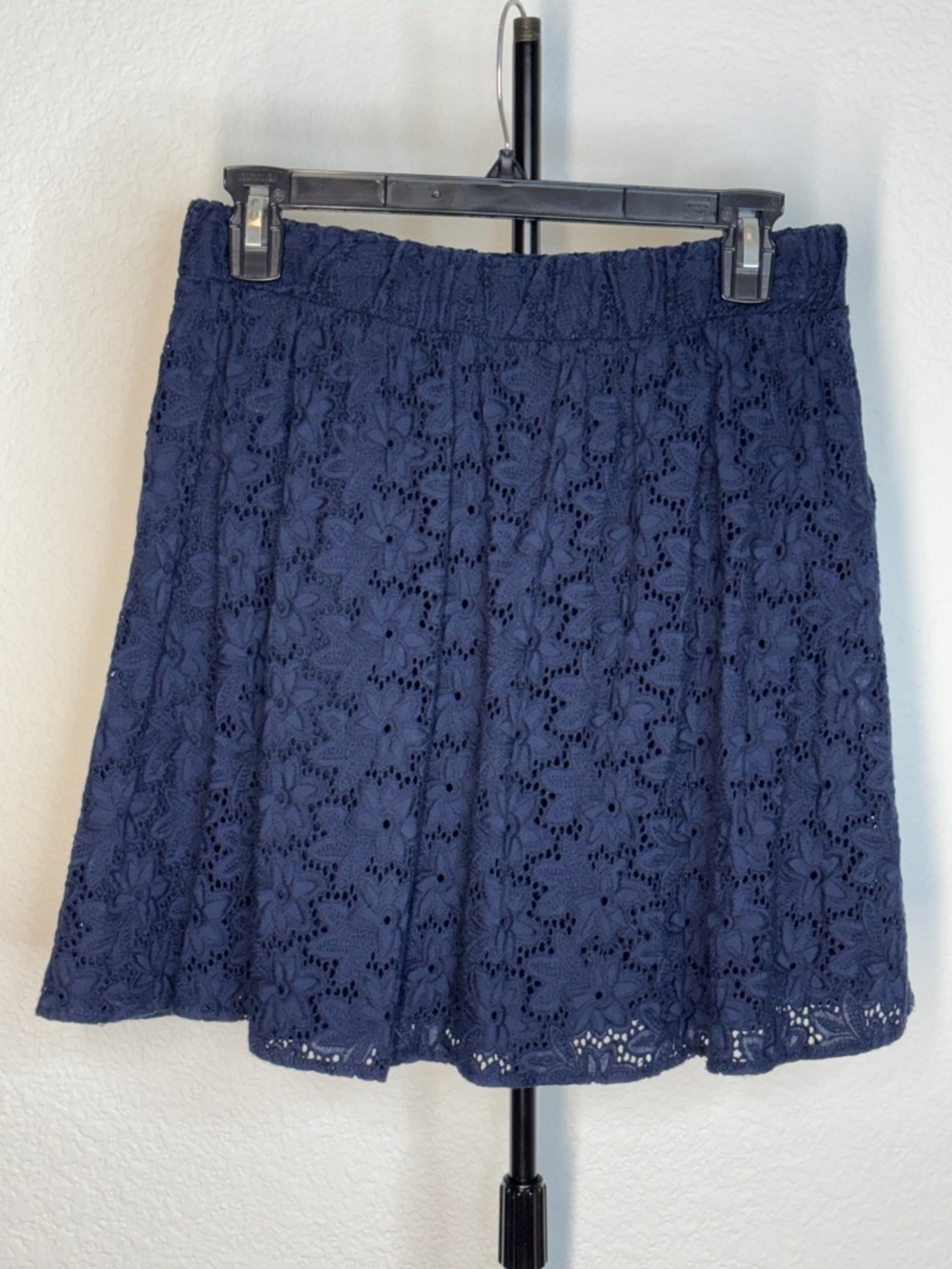 The Webster Navy Cotton Floral Lace Skater Skirt Small - Picture 5 of 8